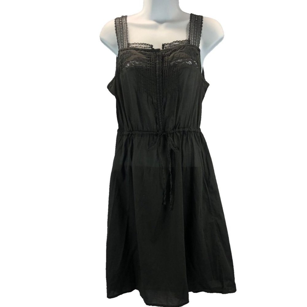Converse One Star Sz S Black Sheer Cotton Blend Bathing Suit Cover Up Lace Dress